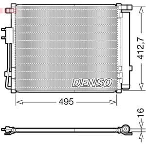 DENSO DCN41012 - Ilmastointikondensaattori R134a Hyundaille DENSO DCN41012 - Ilmastointikondensaattori R134a Hyundaille