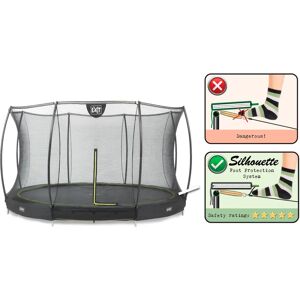 Trampoline enterré EXIT Silhouette avec filet de sécurité - noir - Publicité Trampoline enterré EXIT Silhouette avec filet de sécurité - noir - Publicité