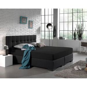 Home Care Zwart Double Jersey Fitted Sheet - Beddengoed Home Care Zwart Double Jersey Fitted Sheet - Beddengoed