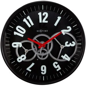 NeXtime Black Modern Gear Quartz Wall Clock - Wall Clock NeXtime Black Modern Gear Quartz Wall Clock - Wall Clock