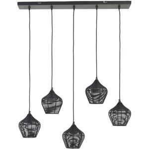 Light And Living Lámpara Colgante Alvaro Negra - Moderna - 5L - 100x20x122 cm Light And Living Lámpara Colgante Alvaro Negra - Moderna - 5L - 100x20x122 cm
