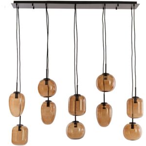 Light&living Light&living - Lámpara colgante 10L E14 - Vidrio - Marrón Light&living Light&living - Lámpara colgante 10L E14 - Vidrio - Marrón