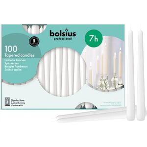 Bolsius White Taper Candles - Elegant Decor, 24cm Bolsius White Taper Candles - Elegant Decor, 24cm