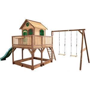Maison de jeux AXI Liam - Maison en bois avec balançoire et toboggan - Publicité Maison de jeux AXI Liam - Maison en bois avec balançoire et toboggan - Publicité