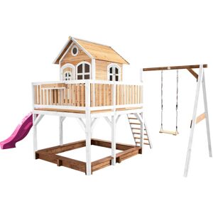 Maison de Jeu AXI Liam - Marron/Blanc, Toboggan, Balançoire, 3 Variantes - Publicité Maison de Jeu AXI Liam - Marron/Blanc, Toboggan, Balançoire, 3 Variantes - Publicité