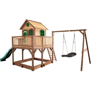 AXI Classic Liam Spielhaus - Grüne Rutsche - Kinders Holzspielhaus AXI Classic Liam Spielhaus - Grüne Rutsche - Kinders Holzspielhaus