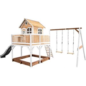 AXI Liam Spielhaus mit Doppel-Schaukeln - Holzspielhaus für Kinder AXI Liam Spielhaus mit Doppel-Schaukeln - Holzspielhaus für Kinder