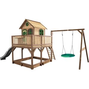 AXI Classic Liam Spielhaus mit Sommer Nestschaukel - Holzspielhaus für Kinder AXI Classic Liam Spielhaus mit Sommer Nestschaukel - Holzspielhaus für Kinder