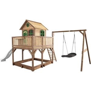 AXI Classic Liam Spielhaus - Braun/Grün/Weiß - Kinderspielhaus aus Holz AXI Classic Liam Spielhaus - Braun/Grün/Weiß - Kinderspielhaus aus Holz