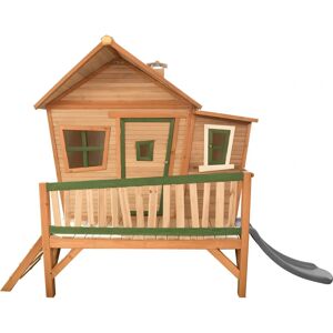 Axi Holzspielhaus Emma mit Rutsche und Grün - Spielhaus Axi Holzspielhaus Emma mit Rutsche und Grün - Spielhaus