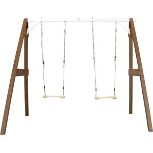 AXI Double Balançoire Marron/Blanc - Équipement de jardin - Publicité AXI Double Balançoire Marron/Blanc - Équipement de jardin - Publicité