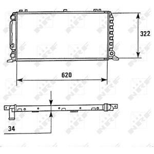 NRF 58928 Alumiininen Lämmitin - 34mm Välit - 620x322mm - Jäähdytys NRF 58928 Alumiininen Lämmitin - 34mm Välit - 620x322mm - Jäähdytys