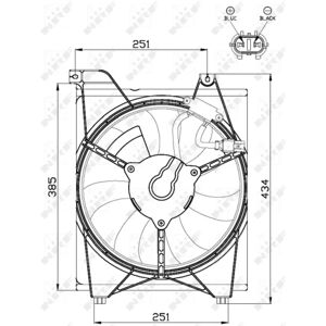 NRF RIO 2 47515 Ventola Radiatore Ovale - Motore Ventilatore NRF RIO 2 47515 Ventola Radiatore Ovale - Motore Ventilatore