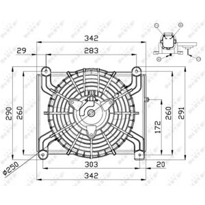 NRF 47668 Ventilatore - 250mm, ovale, 12V, 5 pale, 100W NRF 47668 Ventilatore - 250mm, ovale, 12V, 5 pale, 100W