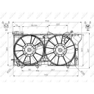 Moteur de Ventilateur NRF 47573 - Ovale, 335/340mm, 12V, 5 pales - Publicité Moteur de Ventilateur NRF 47573 - Ovale, 335/340mm, 12V, 5 pales - Publicité