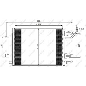 Mitsubishi MR568975 Ilmastointikondenseri kuivaajalla Mitsubishi MR568975 Ilmastointikondenseri kuivaajalla