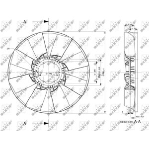 NRF 49803 Ruota Ventilatore - 750mm, 6 Fori, 8 Pale NRF 49803 Ruota Ventilatore - 750mm, 6 Fori, 8 Pale