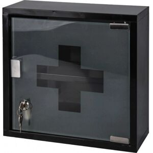 URBN Living Armoire Médicale Noire Murale - Porte en Verre de Premiers Secours - Publicité URBN Living Armoire Médicale Noire Murale - Porte en Verre de Premiers Secours - Publicité