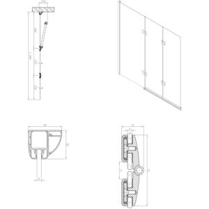 Sturotec R-SN-BS120 Badewannenaufsatz - faltbares Sicherheitsglas Sturotec R-SN-BS120 Badewannenaufsatz - faltbares Sicherheitsglas