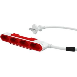 Allocacoc PowerBar rallonge électrique - 4 prises - Blanc/Rouge - Compacte - Publicité Allocacoc PowerBar rallonge électrique - 4 prises - Blanc/Rouge - Compacte - Publicité