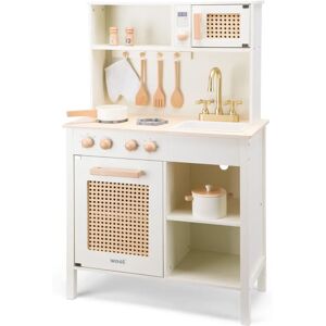 New Classic Toys Houten Rattan Keukenset New Classic Toys Houten Rattan Keukenset