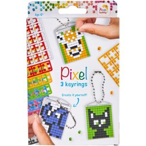 Kit Créatif PIXEL - Modèles animaux - 3 porte-clés - Livret - Publicité Kit Créatif PIXEL - Modèles animaux - 3 porte-clés - Livret - Publicité