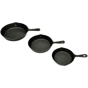 vidaXL 3 pcs. Steak Pan Set Cast Iron Black - Cookware Set vidaXL 3 pcs. Steak Pan Set Cast Iron Black - Cookware Set