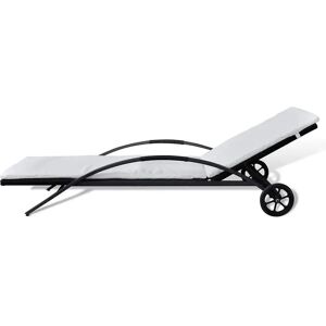 VIDAXL Nova Lounge Bett - Verstellbares Outdoor Rattan Sonnenliege - Schwarz VIDAXL Nova Lounge Bett - Verstellbares Outdoor Rattan Sonnenliege - Schwarz