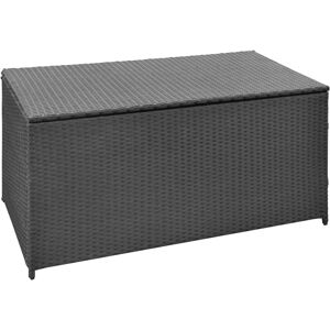 vidaXL Garden Storage Chest Poly Rattan Black Outdoor Patio Utility Box Case vidaXL Garden Storage Chest Poly Rattan Black Outdoor Patio Utility Box Case