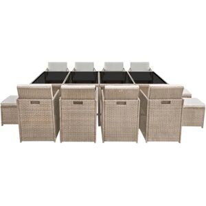 Maisonchic Conjunto de Comedor de Jardín - Beige - Conjunto de Comedor Maisonchic Conjunto de Comedor de Jardín - Beige - Conjunto de Comedor