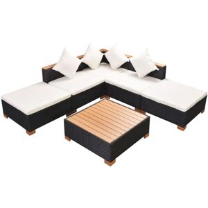 Maisonchic Modelo - Juego de Muebles de Jardín - 6 Piezas - Negro Maisonchic Modelo - Juego de Muebles de Jardín - 6 Piezas - Negro