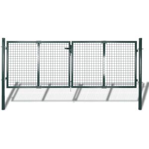 vidaXL Garden Fence Gate 289x125cm/306x175cm Steel Green Patio Wall Grill Door - Garden Fence Gate vidaXL Garden Fence Gate 289x125cm/306x175cm Steel Green Patio Wall Grill Door - Garden Fence Gate