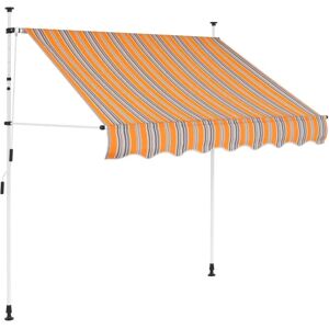 vidaXL Manuelle ausziehbare Markise 200cm Gelb und Blau Streifen - Markise vidaXL Manuelle ausziehbare Markise 200cm Gelb und Blau Streifen - Markise
