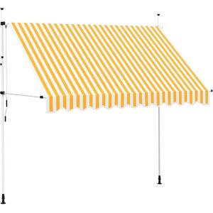 vidaXL Toldo retráctil manual de 300cm rayas naranjas y blancas - Toldo vidaXL Toldo retráctil manual de 300cm rayas naranjas y blancas - Toldo