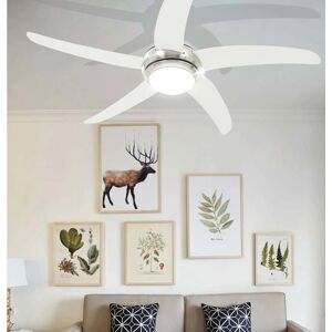 vidaXL Ornate Ceiling Fan with Light 128cm White vidaXL Ornate Ceiling Fan with Light 128cm White
