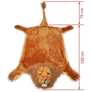vidaXL Lion Plush Carpet - 205cm Brown Home Living Room Play Mat vidaXL Lion Plush Carpet - 205cm Brown Home Living Room Play Mat