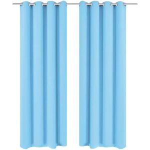 vidaXL Blackout Curtains with Metal Eyelets - 2 pcs 135x175 cm Turquoise vidaXL Blackout Curtains with Metal Eyelets - 2 pcs 135x175 cm Turquoise