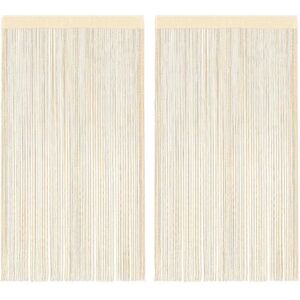 vidaXL 2x String Curtains 100x250 cm Cream - Curtains vidaXL 2x String Curtains 100x250 cm Cream - Curtains