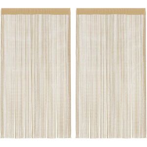 vidaXL Model - 2 String Curtains Beige - Room Divider & Window vidaXL Model - 2 String Curtains Beige - Room Divider & Window