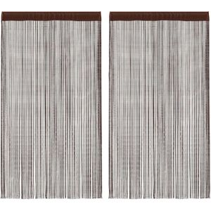 vidaXL 2x String Curtains 100x250 cm Brown Room Divider - String Curtains vidaXL 2x String Curtains 100x250 cm Brown Room Divider - String Curtains