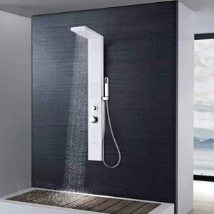 vidaXL Shower Panel System Aluminium Matte White Tower - Shower Panel System vidaXL Shower Panel System Aluminium Matte White Tower - Shower Panel System