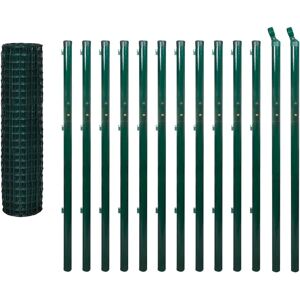 vidaXL Euro Fence Steel 25x1.7 m Green with Post Garden Barrier Panel - Fence vidaXL Euro Fence Steel 25x1.7 m Green with Post Garden Barrier Panel - Fence