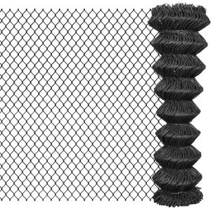vidaXL Garden Chain Link Fence 25x1.5m Steel Grey vidaXL Garden Chain Link Fence 25x1.5m Steel Grey