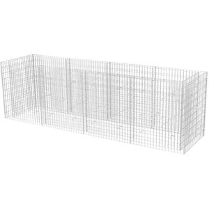 vidaXL Galvanized Steel Garden Gabion Raised Bed 360x90x100cm vidaXL Galvanized Steel Garden Gabion Raised Bed 360x90x100cm