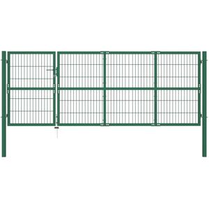 vidaXL Garden Fence Gate - Heavy-Duty Steel 350x120 cm - Garden Fence Gate vidaXL Garden Fence Gate - Heavy-Duty Steel 350x120 cm - Garden Fence Gate