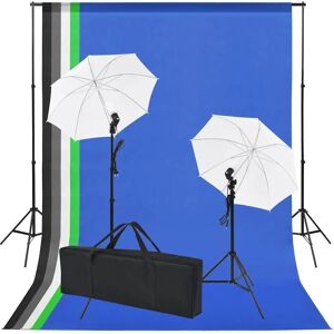 Kit Photo Studio vidaXL avec 5 Fonds et 2 Parapluies Kit Photo Studio vidaXL avec 5 Fonds et 2 Parapluies