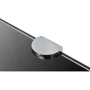 vidaXL Corner Shelf with Chrome Supports Glass Black - 45x45 cm - Corner Shelf vidaXL Corner Shelf with Chrome Supports Glass Black - 45x45 cm - Corner Shelf