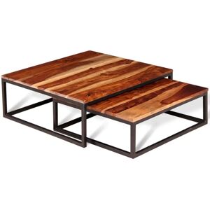 vidaXL 243961 ensemble de tables basses - Bois de sheesham rustique - Publicité vidaXL 243961 ensemble de tables basses - Bois de sheesham rustique - Publicité
