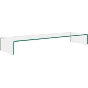 vidaXL TV Stand/Monitor Riser - Modern Clear Glass 100x30x13cm - TV Stand vidaXL TV Stand/Monitor Riser - Modern Clear Glass 100x30x13cm - TV Stand