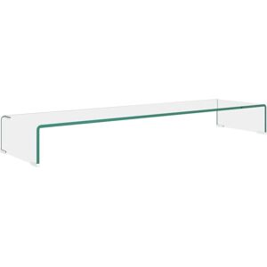 VidaXL Clear Glass TV Stand - Modern Monitor Riser for TV & Laptop VidaXL Clear Glass TV Stand - Modern Monitor Riser for TV & Laptop